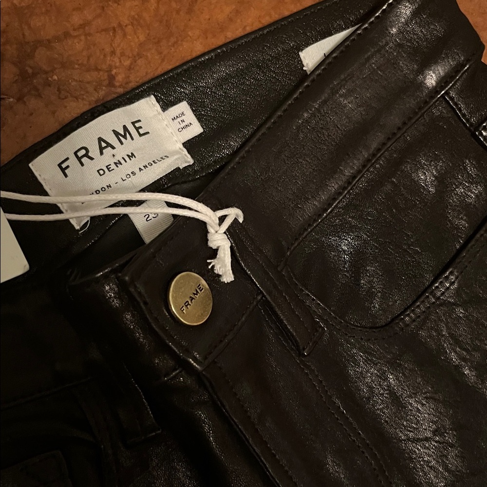 NWT Frame Le Crop Mini Boot Leather Pants. Sz 23 - Picture 4 of 8